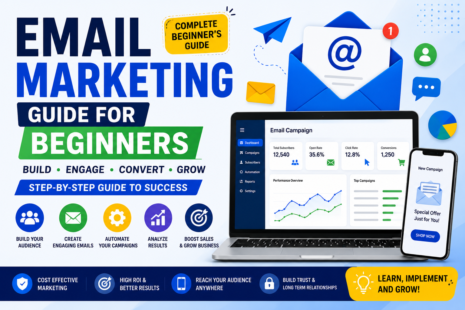 Email Marketing Guide for Beginners 2026 – Learn Email Campaigns, Email Lists, Automation, and Marketing Strategies
