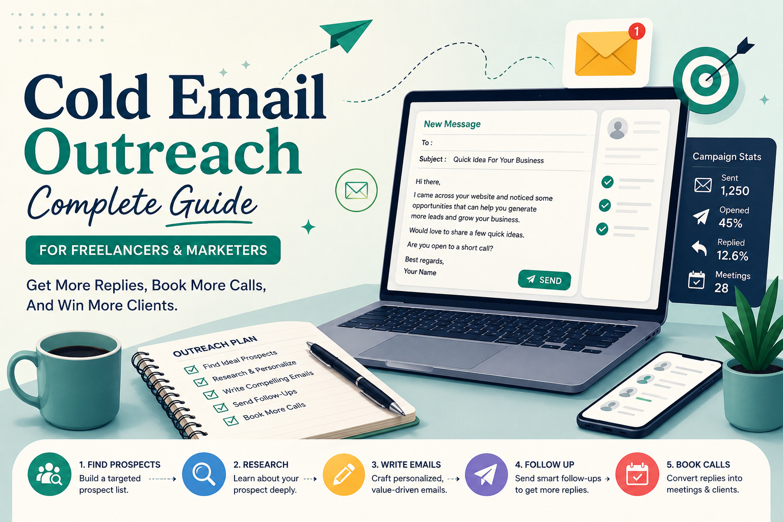 Freelancer sending personalized cold emails to generate leads and acquire clients