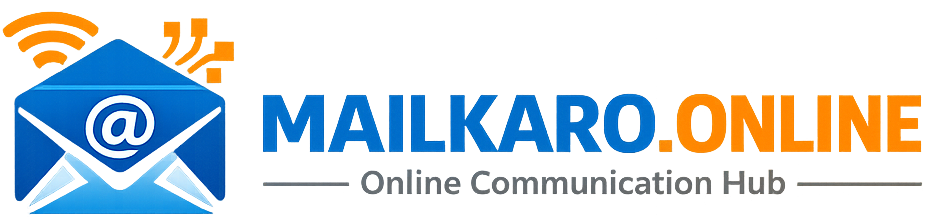 MAILKARO.ONLINE logo with email envelope icon representing email marketing, business communication, digital marketing, and online technology solutions.