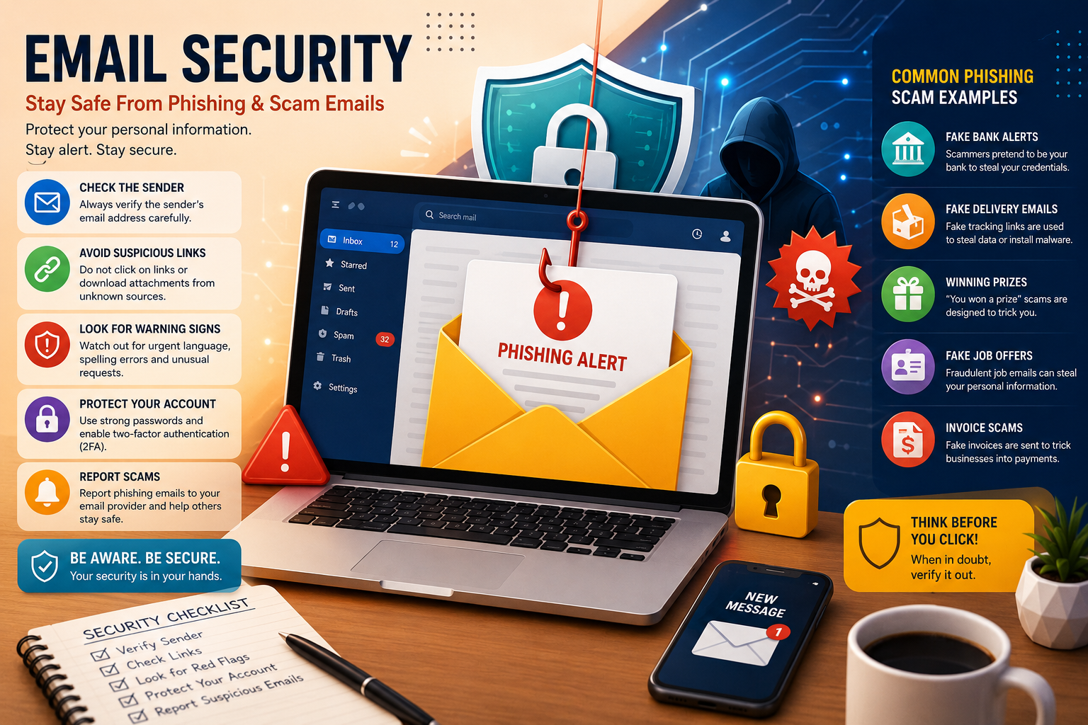 Email Security Tips: Phishing Aur Scam Emails Se Bachne Ka Tarika (Complete Beginner Guide 2026)