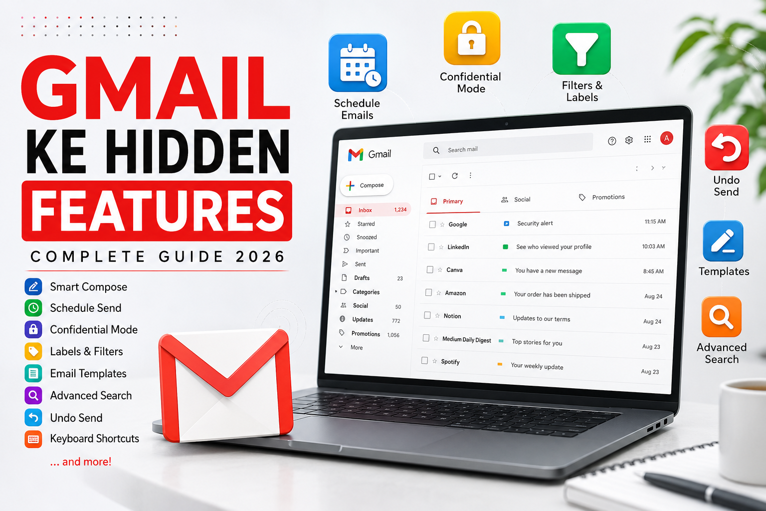 Gmail hidden features and productivity tips for better email management